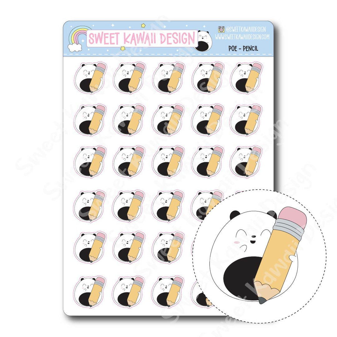 Kawaii Poe Stickers - Pencil