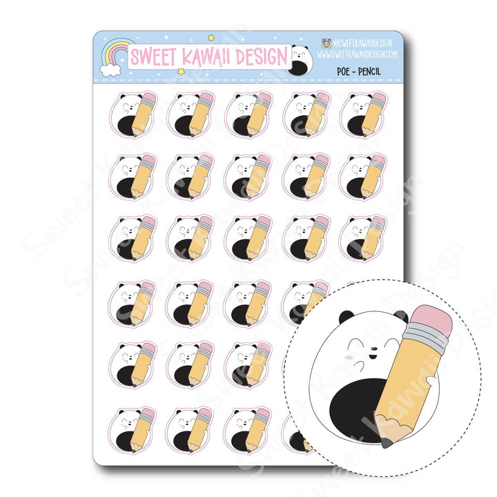 Kawaii Poe Stickers - Pencil