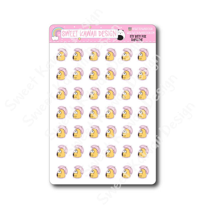 Kawaii Poe Stickers - Raincoat