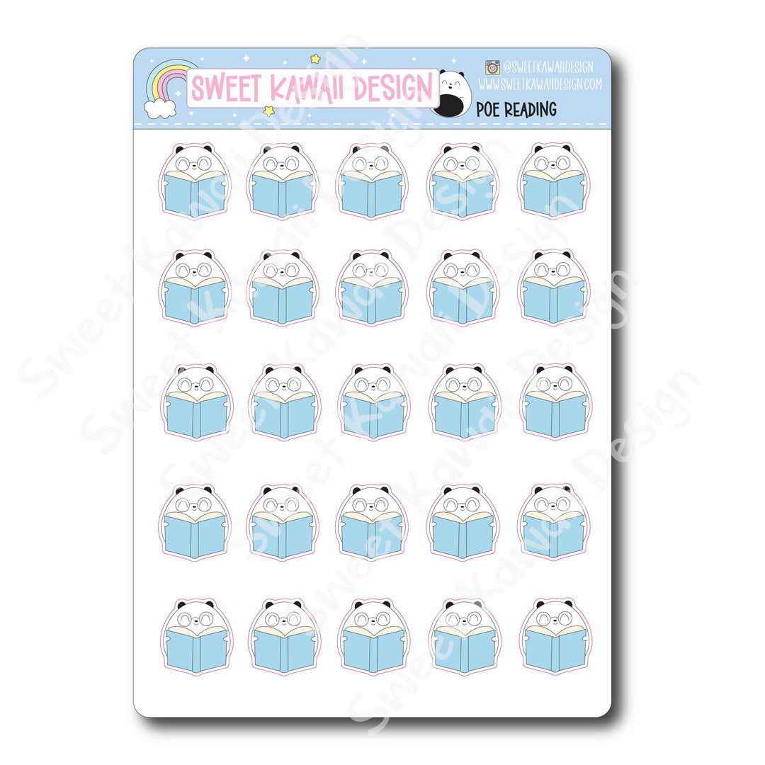 Kawaii Poe Stickers - Reading
