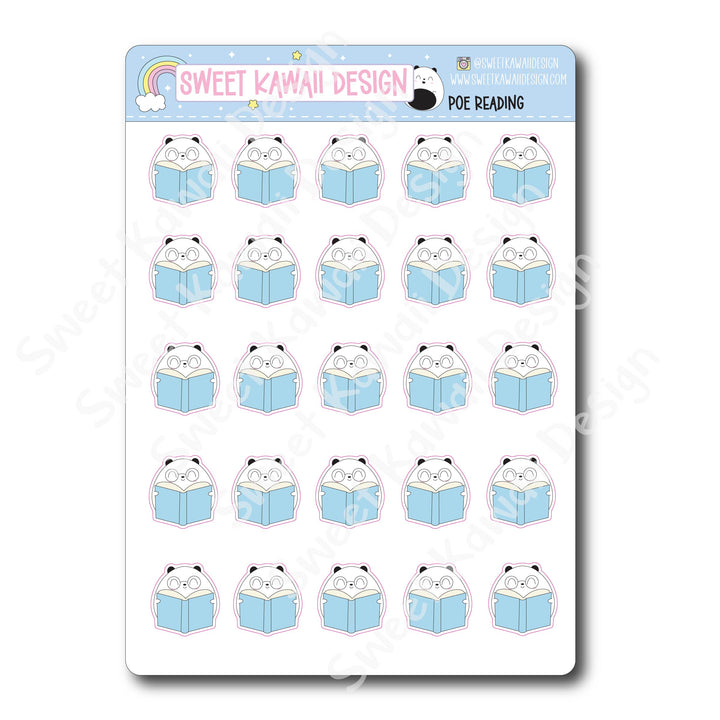 Kawaii Poe Stickers - Reading