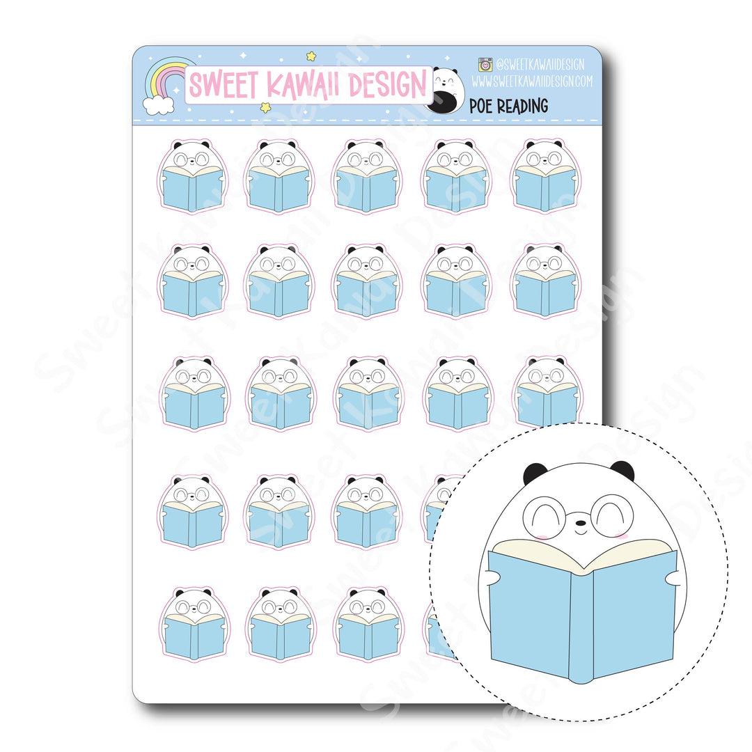 Kawaii Poe Stickers - Reading
