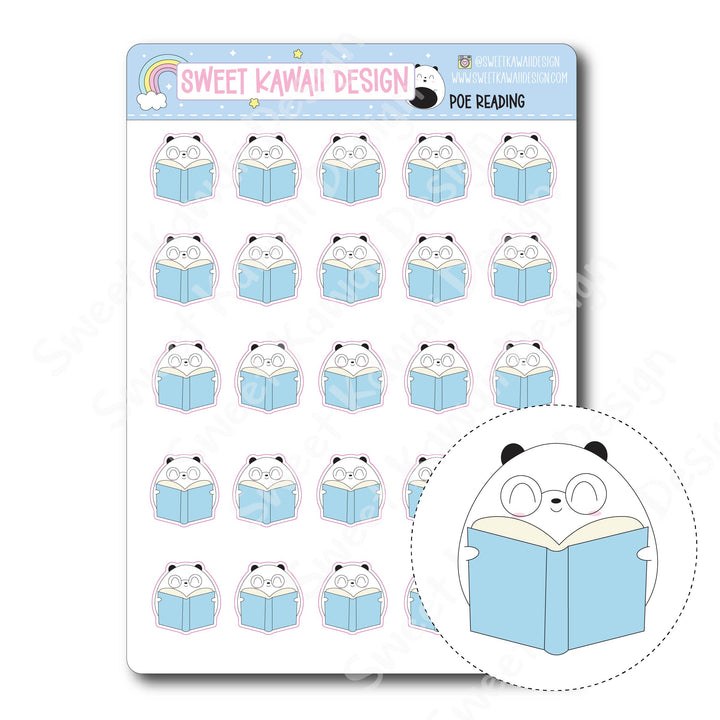 Kawaii Poe Stickers - Reading