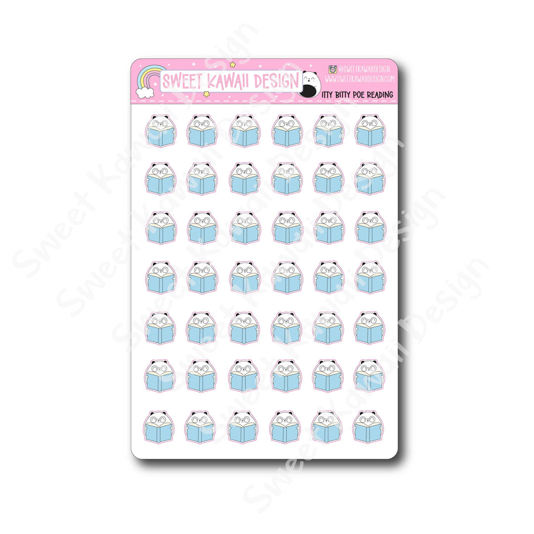 Kawaii Poe Stickers - Reading
