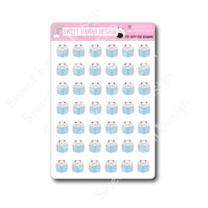 Kawaii Poe Stickers - Reading