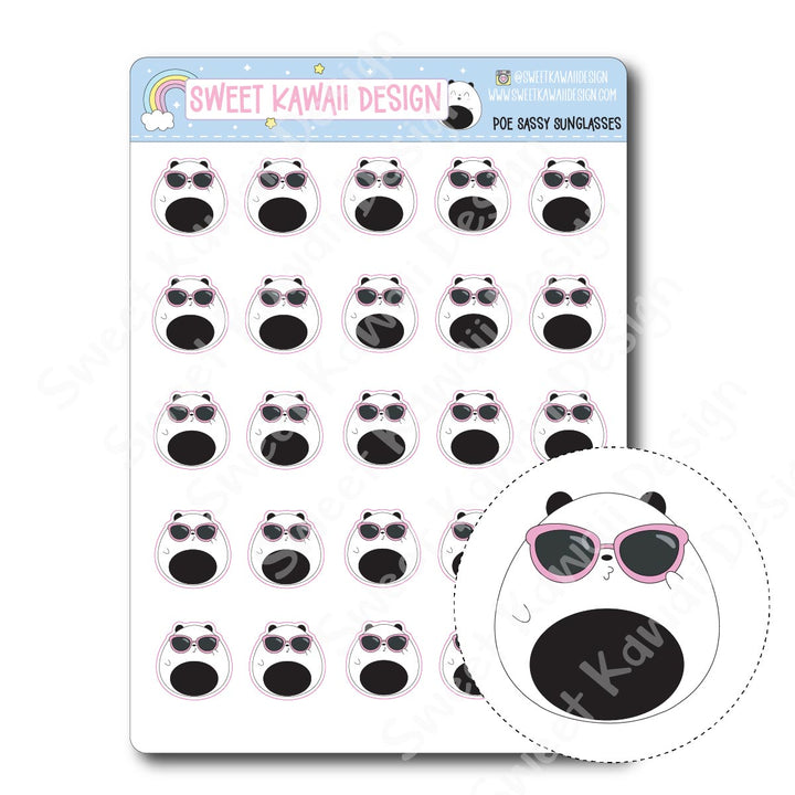Kawaii Poe Stickers - Sassy Sunglasses