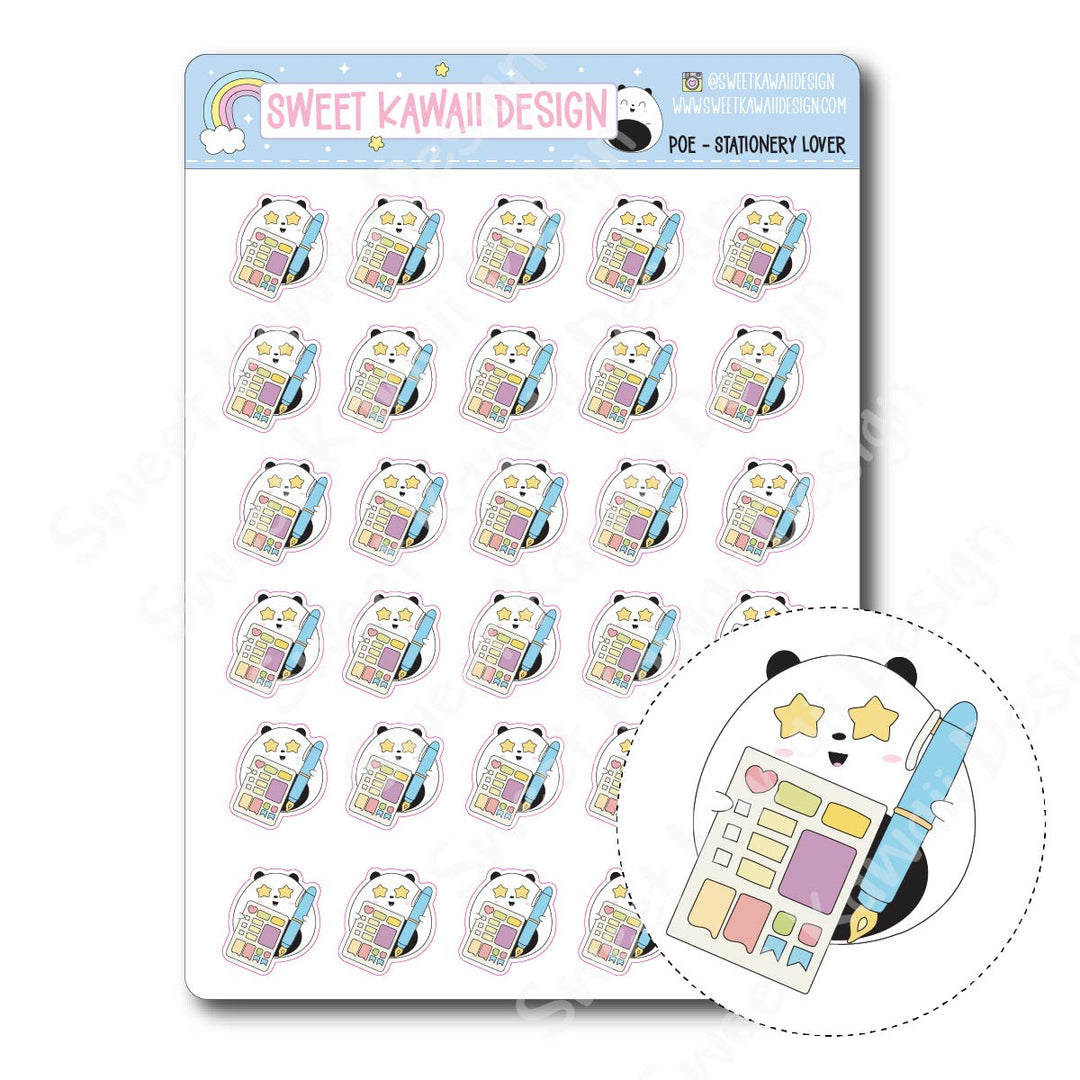 Kawaii Poe Stickers - Stationery Lover