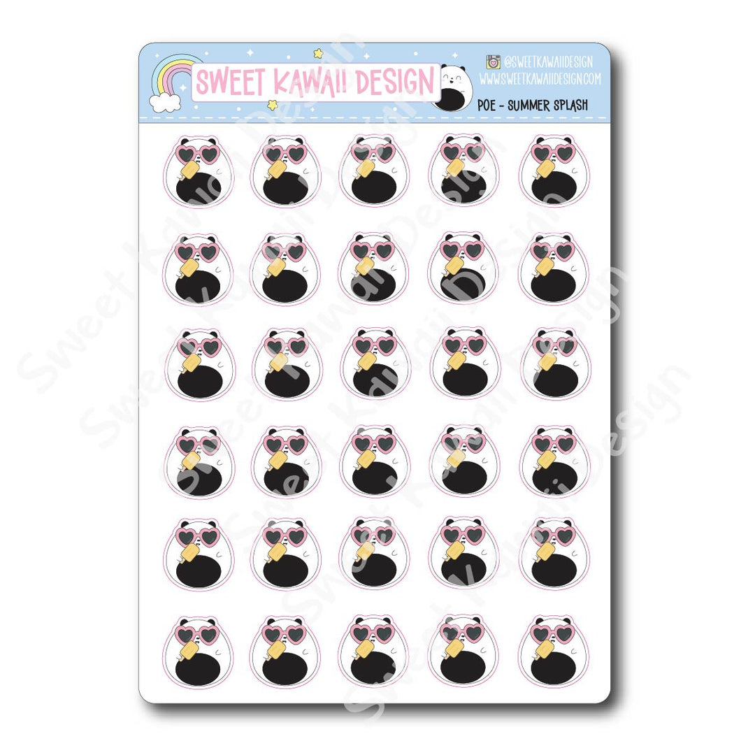 Kawaii Poe Stickers - Summer Splash