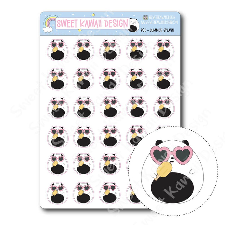 Kawaii Poe Stickers - Summer Splash