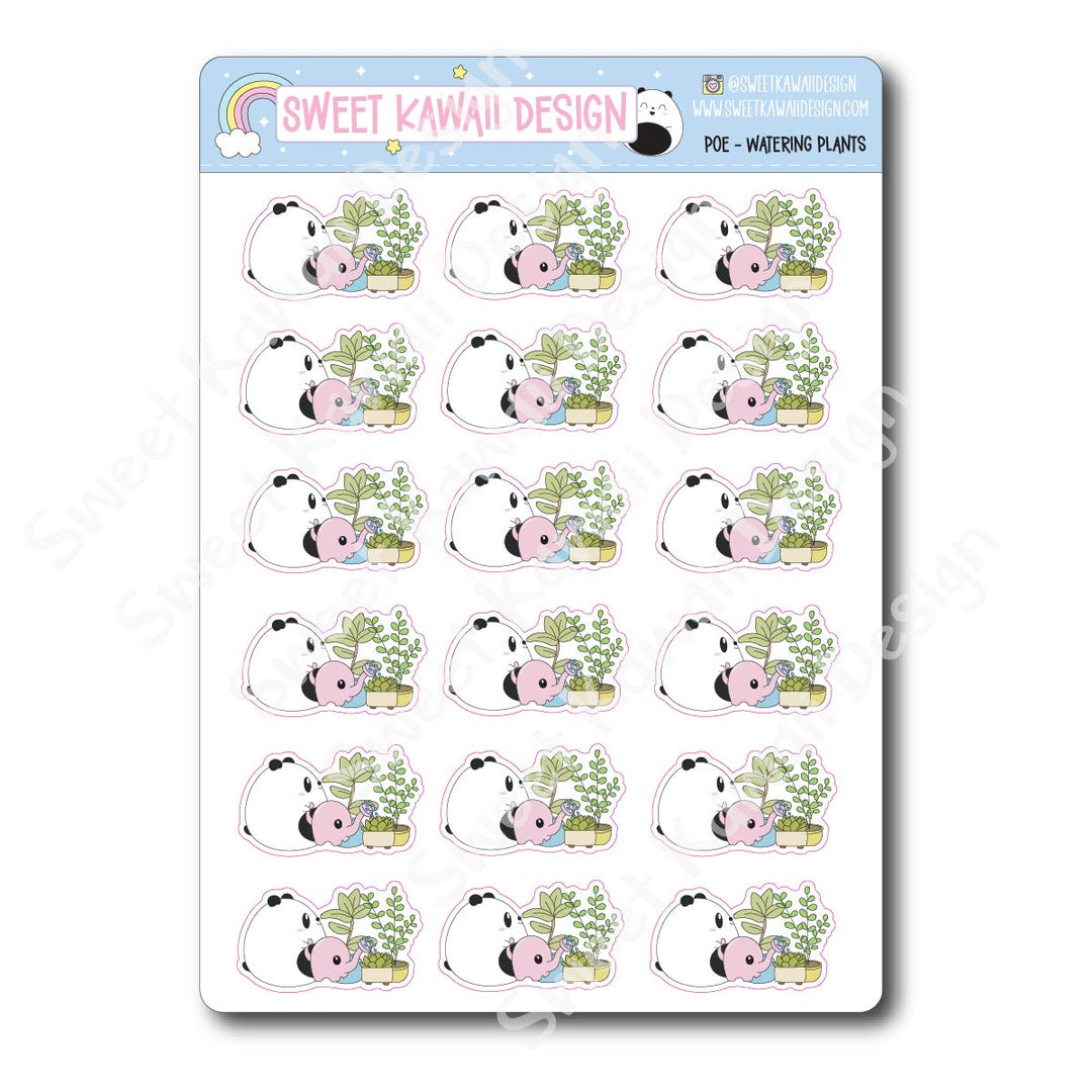 Kawaii Poe Stickers - Watering Plant