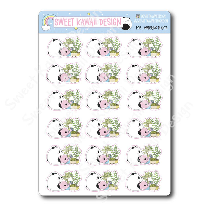 Kawaii Poe Stickers - Watering Plant