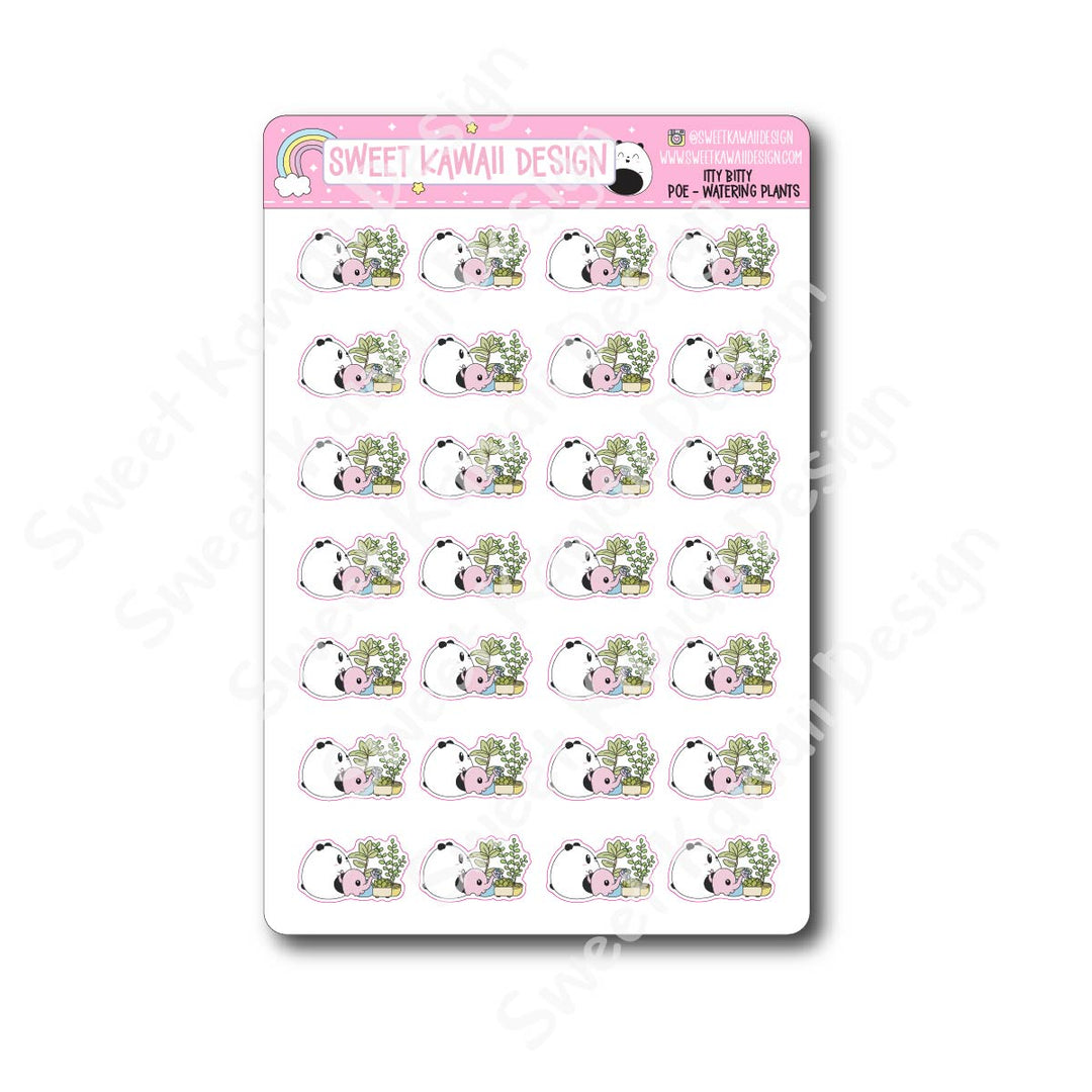 Kawaii Poe Stickers - Watering Plant