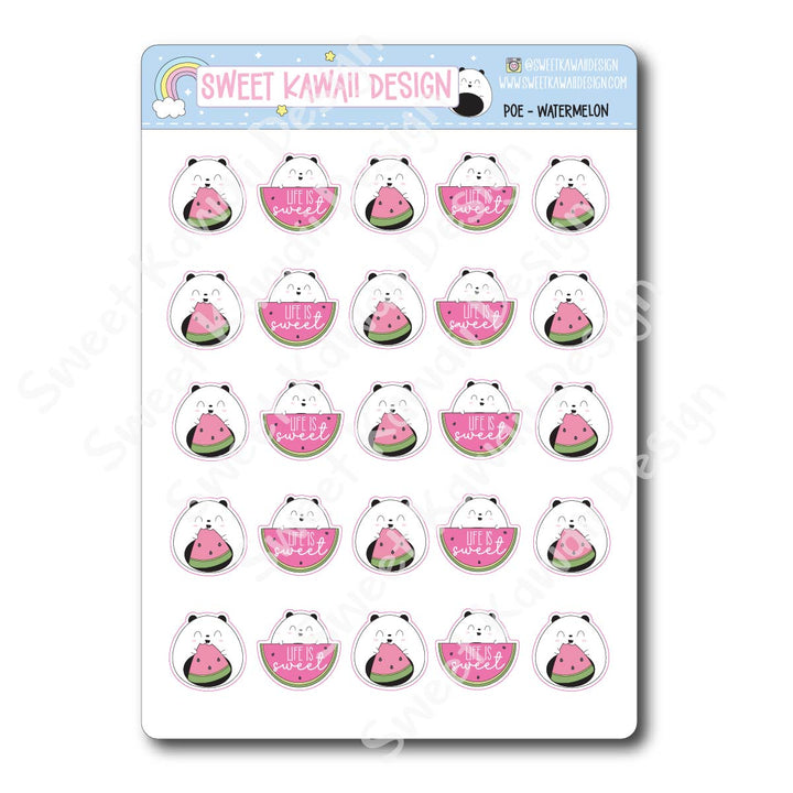 Kawaii Poe Stickers - Watermelon
