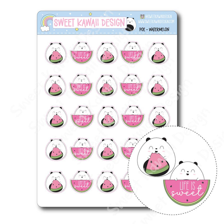 Kawaii Poe Stickers - Watermelon