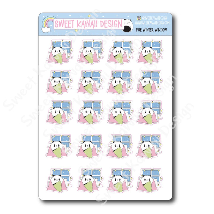Kawaii Poe Stickers - Winter Window