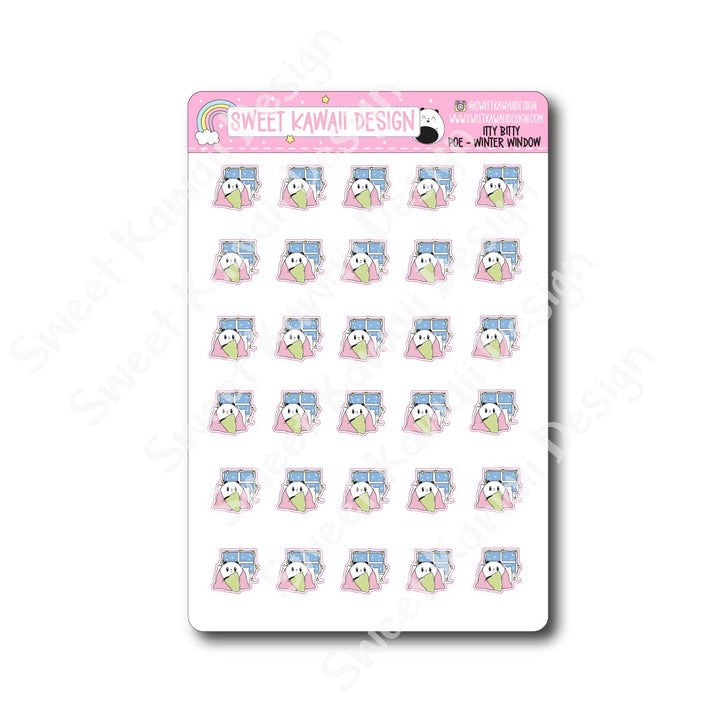 Kawaii Poe Stickers - Winter Window