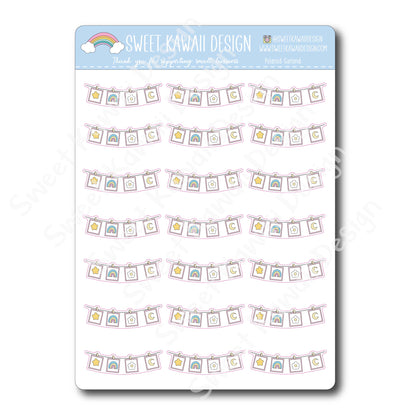 Kawaii Polaroid Garland Stickers