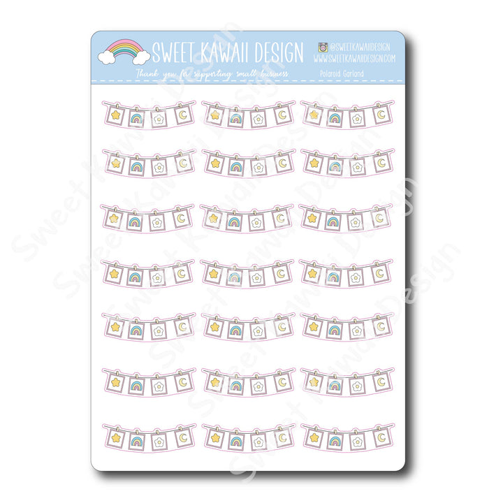 Kawaii Polaroid Garland Stickers