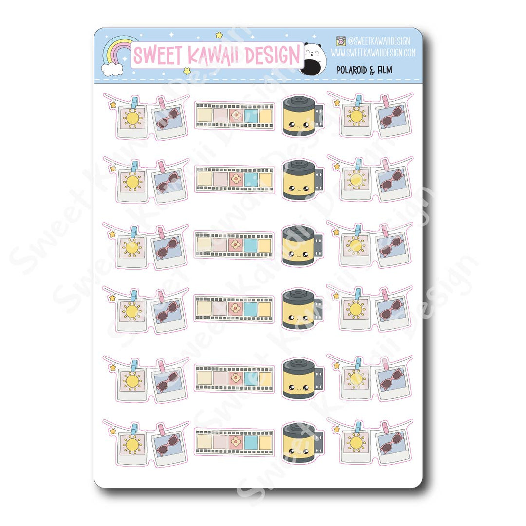 Kawaii Polaroid and Film Stickers
