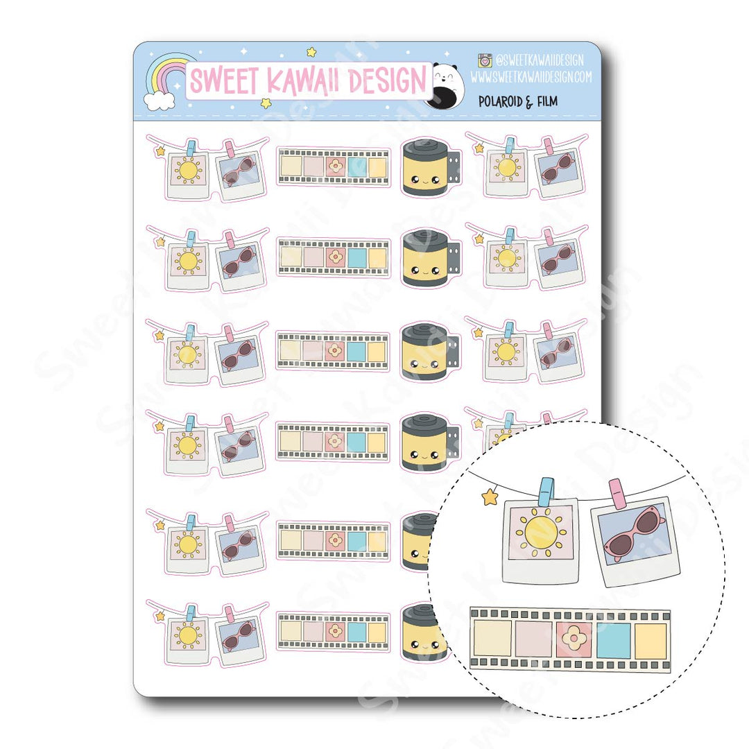 Kawaii Polaroid and Film Stickers