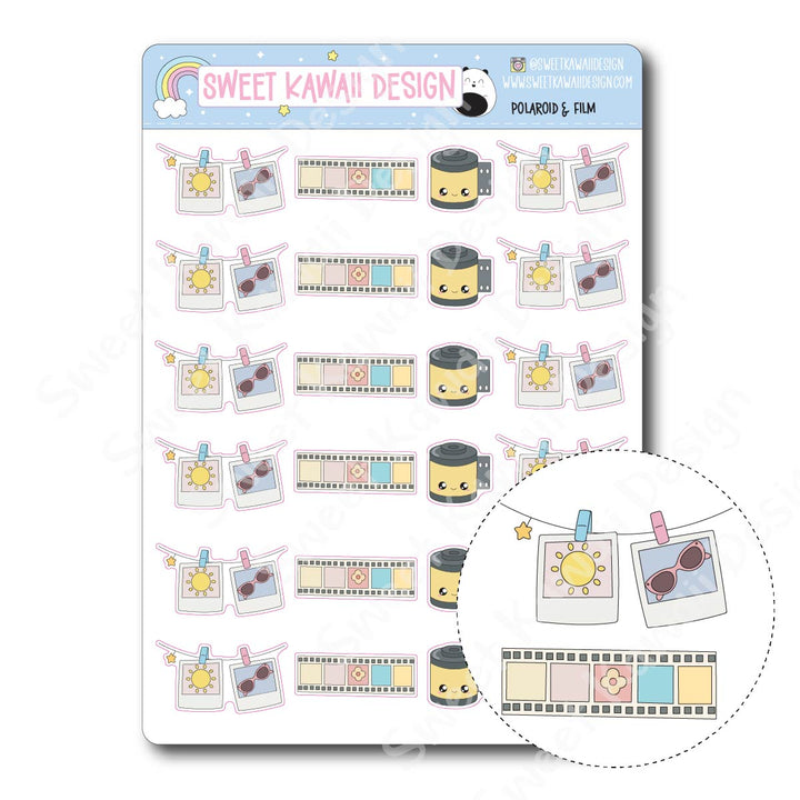 Kawaii Polaroid and Film Stickers