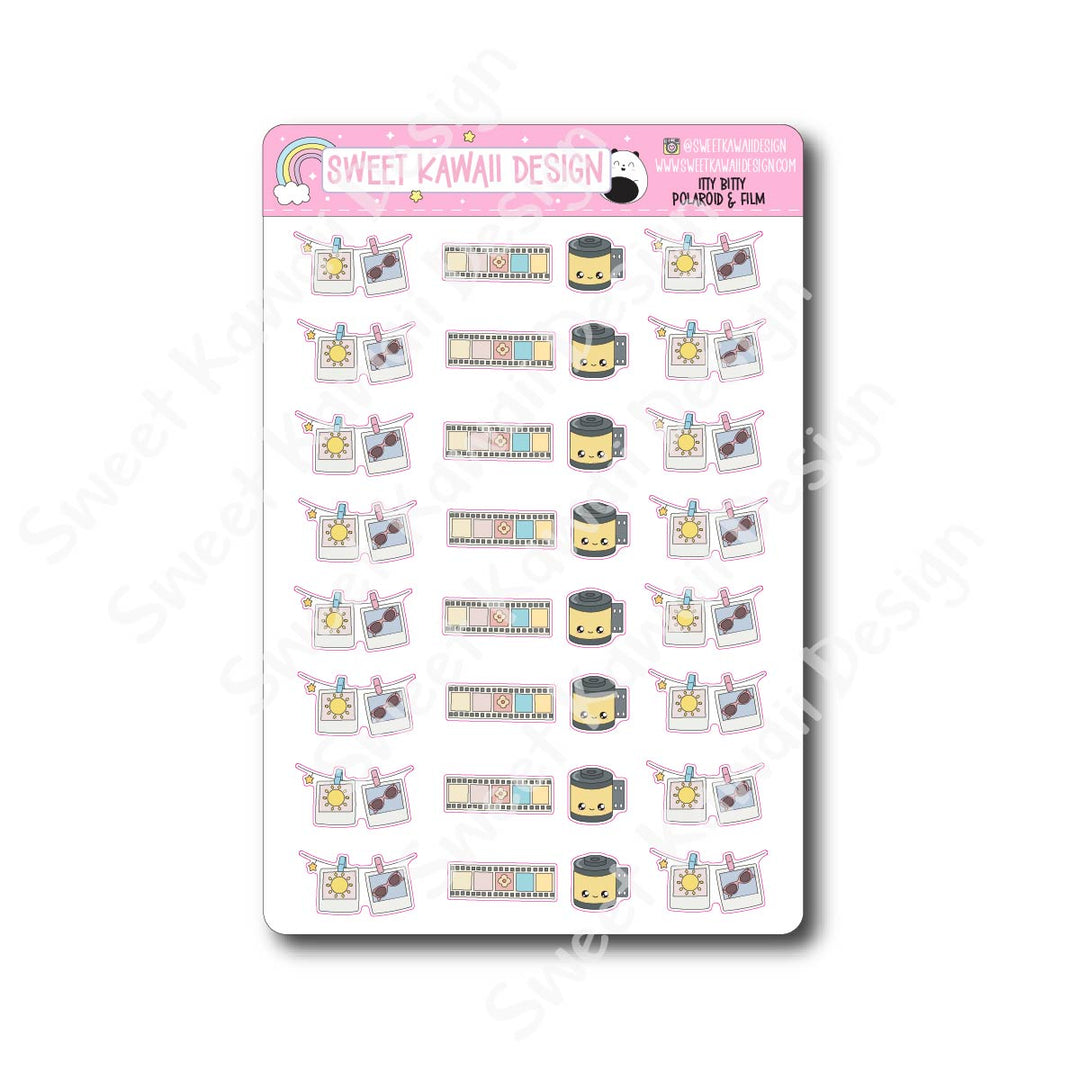Kawaii Polaroid and Film Stickers
