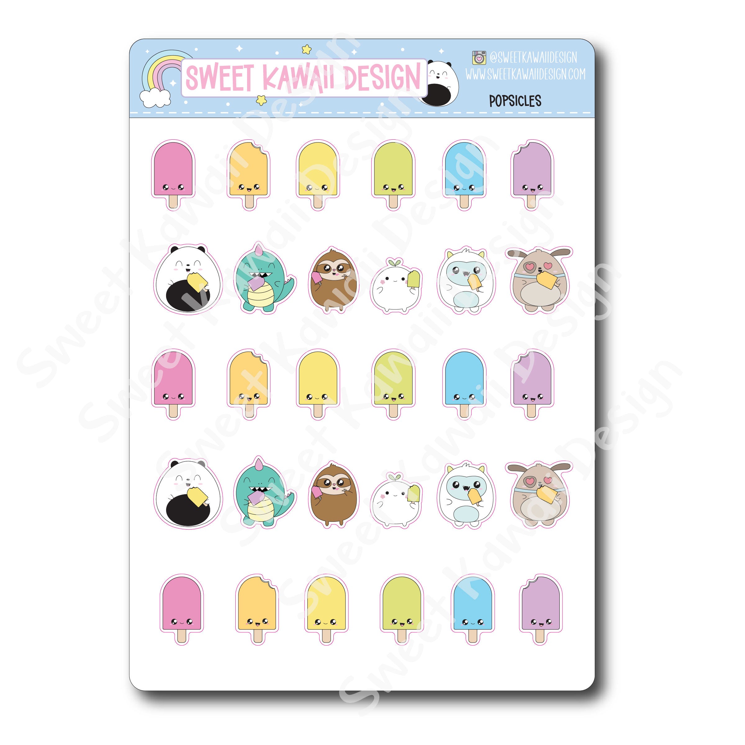 Kawaii Popsicle Stickers