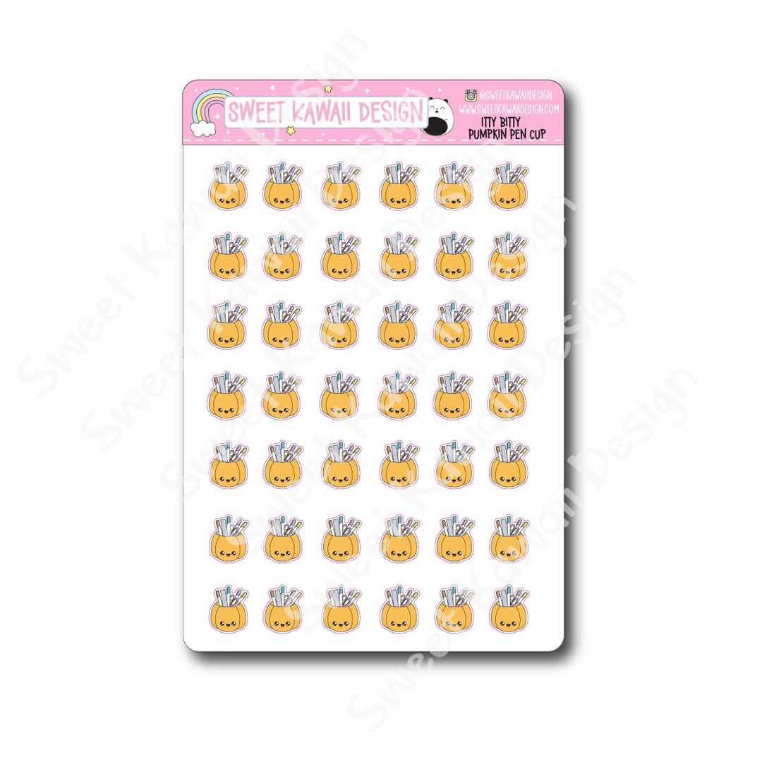 Kawaii Pumpkin Pen Cup Stickers