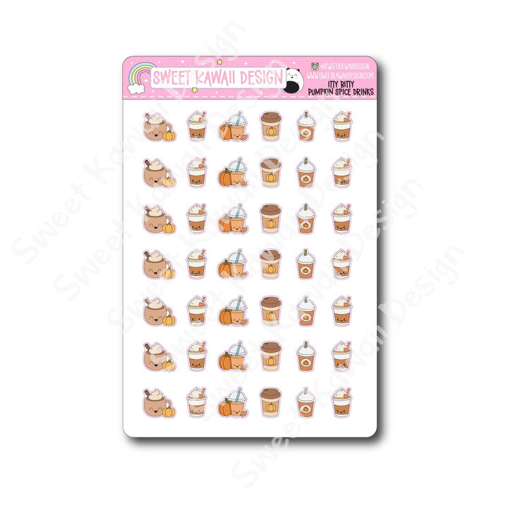 Kawaii Pumpkin Spice Drink Stickers