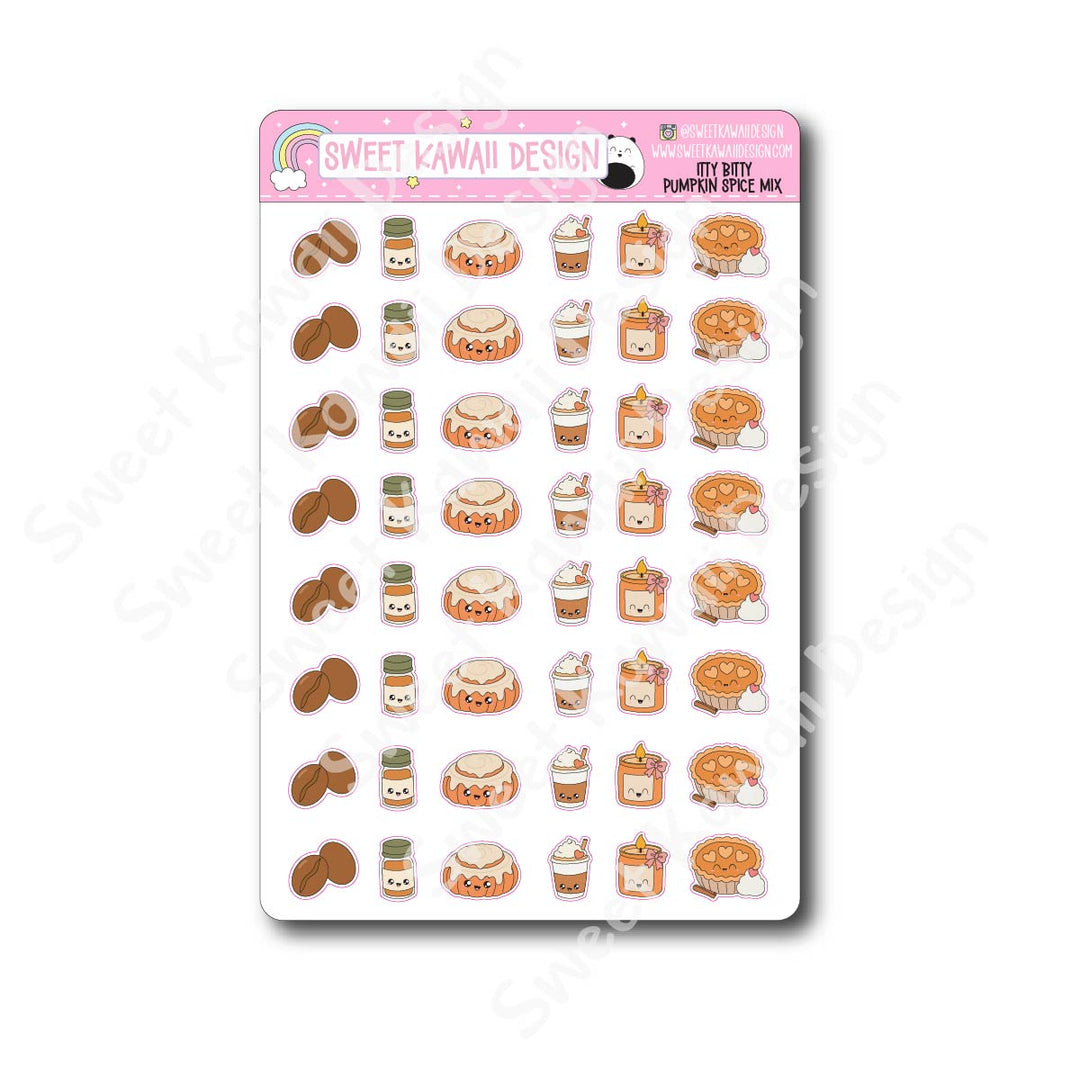 Kawaii Pumpkin Spice MIX Stickers