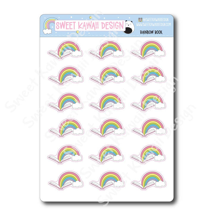 Kawaii Rainbow Book Stickers