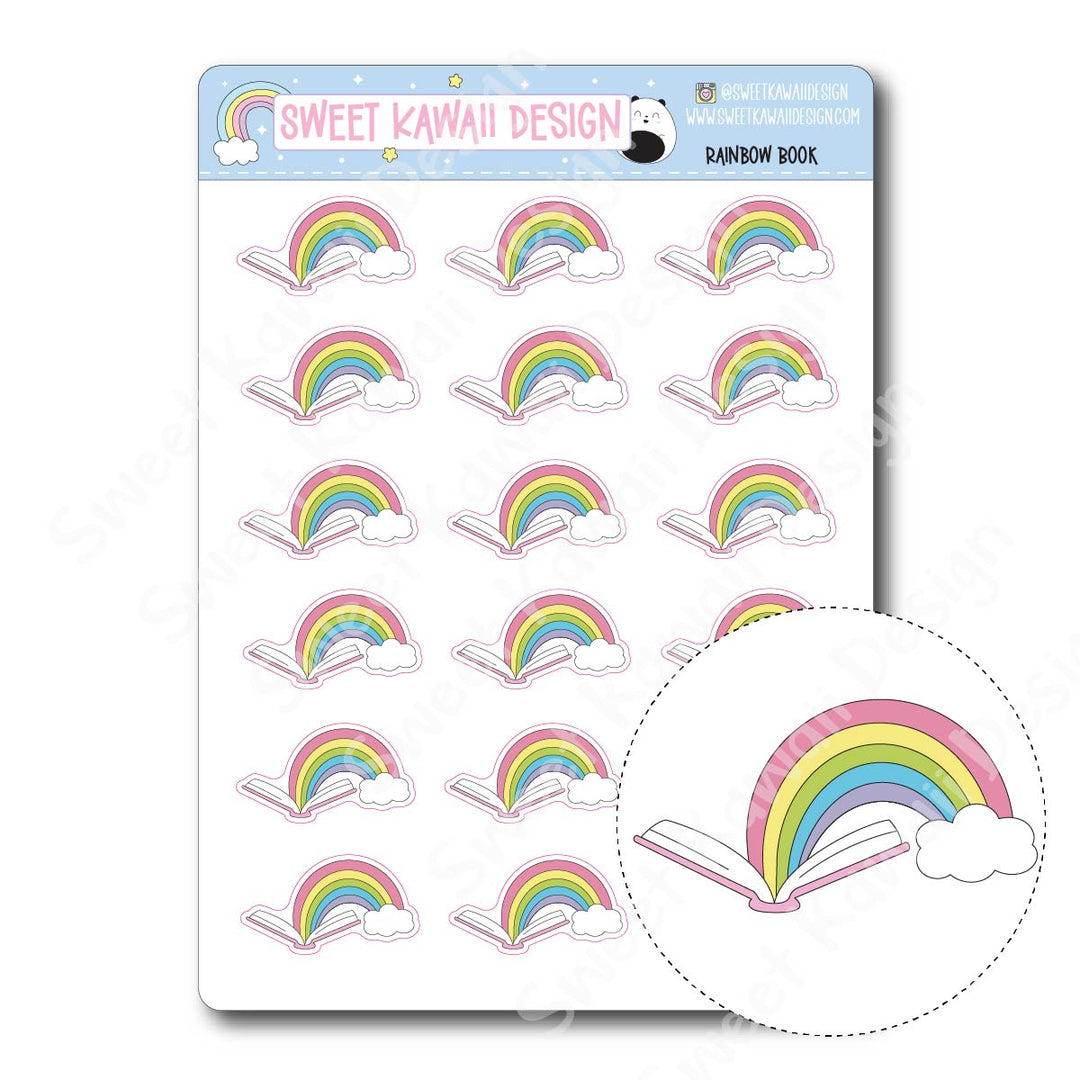 Kawaii Rainbow Book Stickers