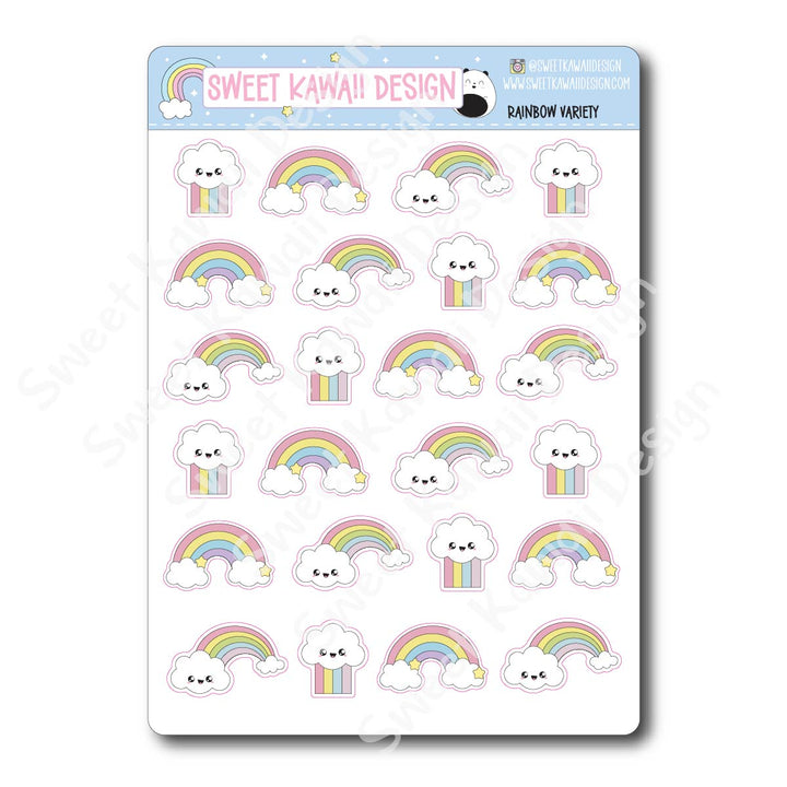 Kawaii Rainbow (Variety) Stickers