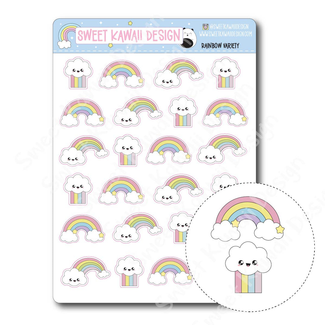 Kawaii Rainbow (Variety) Stickers