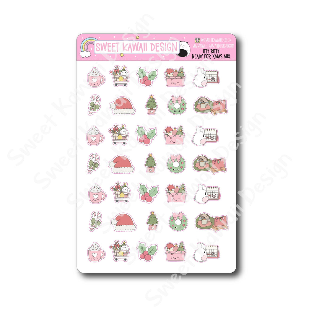 Kawaii Ready for Christmas Stickers - Mix