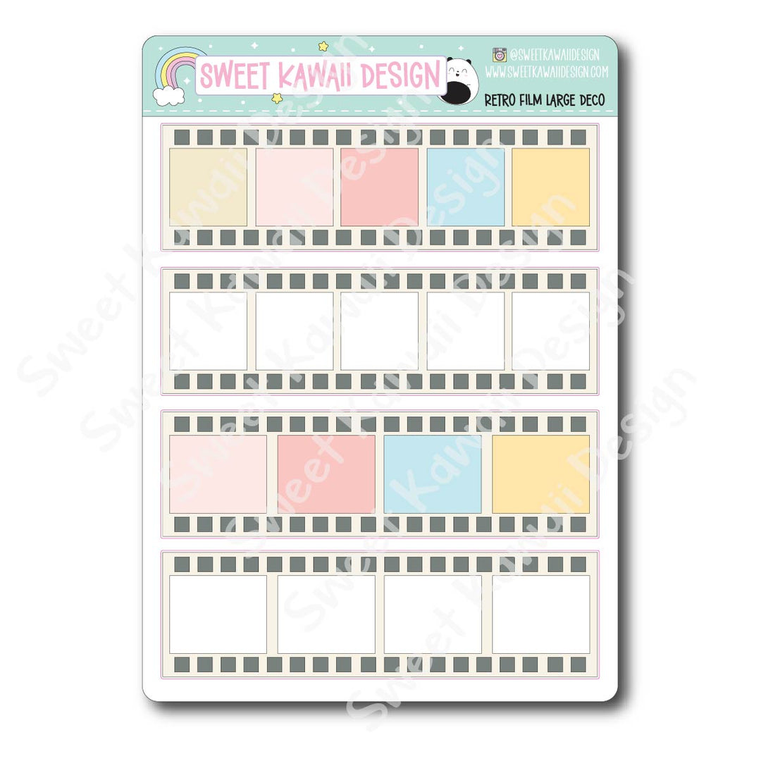 Kawaii Retro Film Strip Deco (LARGE) Stickers