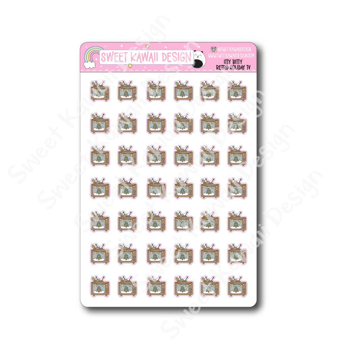 Kawaii Retro Holiday TV Stickers