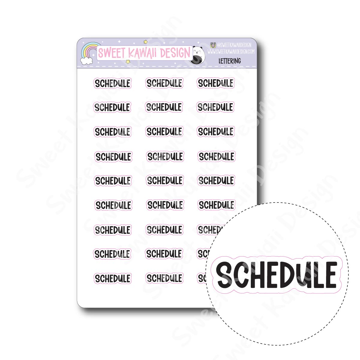 Lettering - Schedule – Sweet Kawaii Design