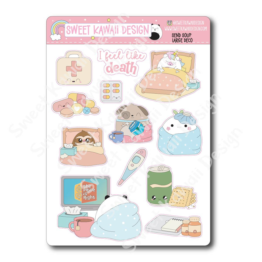 Kawaii Send Soup Deco (LARGE) Stickers