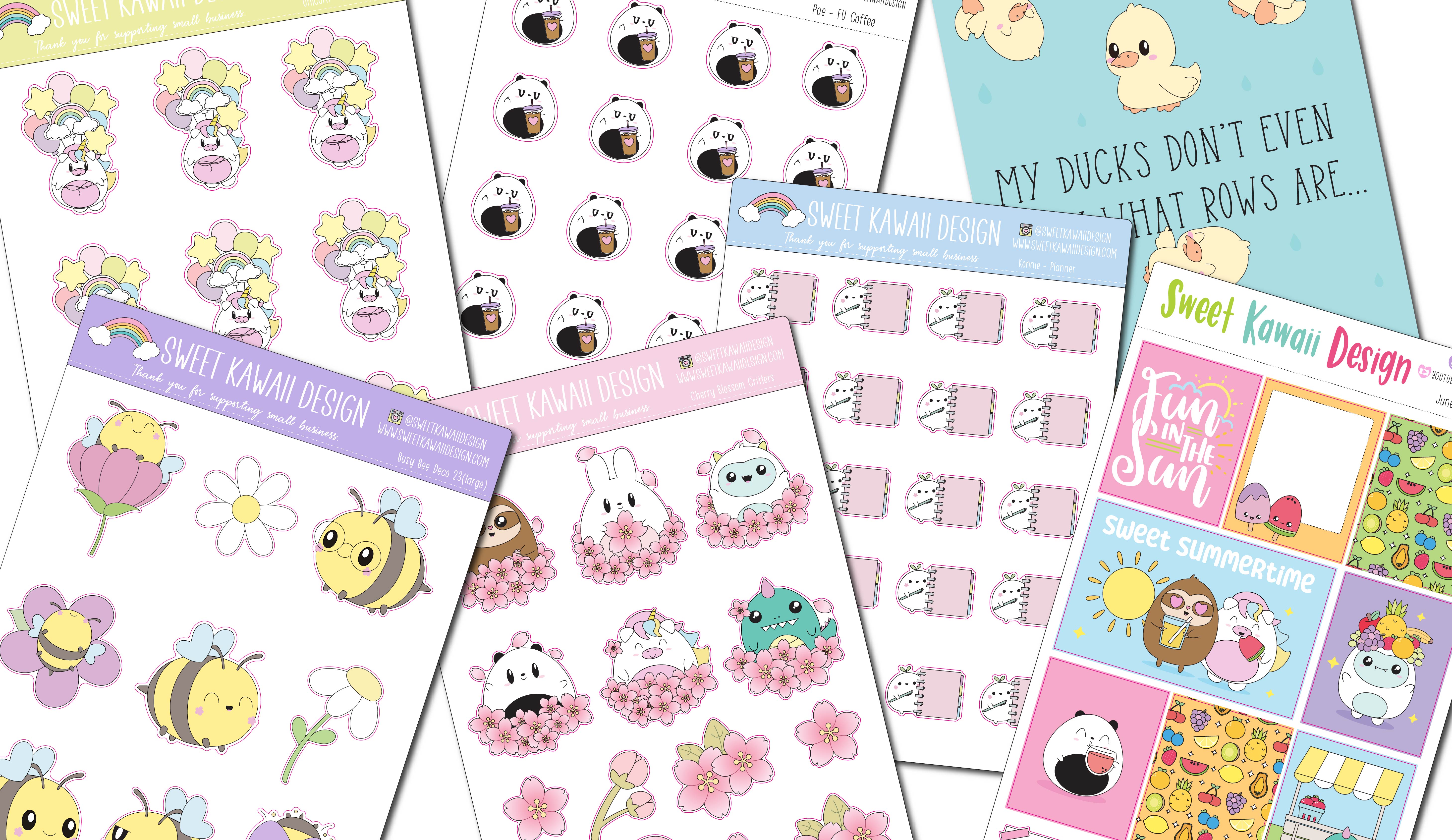 Teeny Weeny Book Stickers – Sweet Kawaii Design