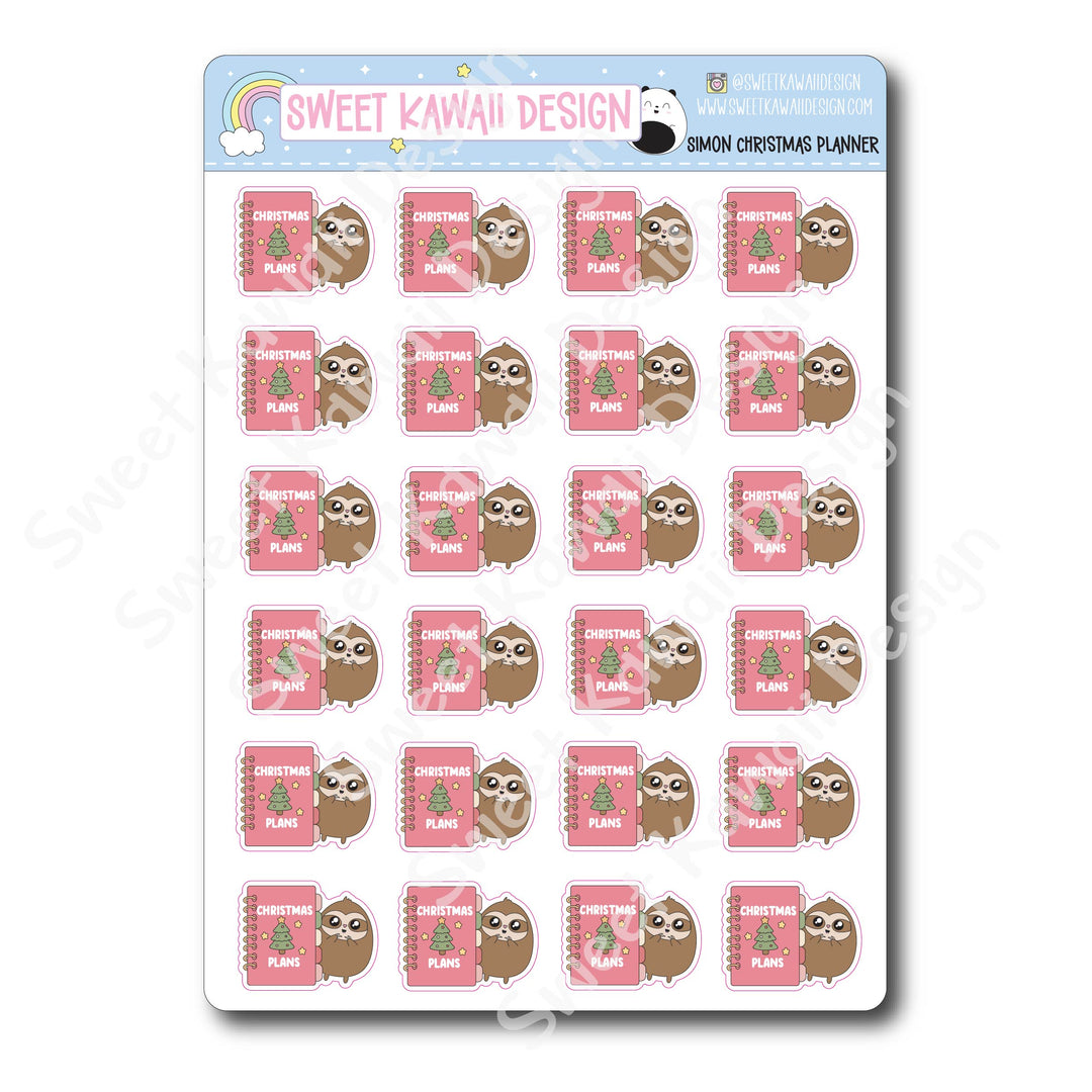 Kawaii Simon Stickers - Christmas Planner