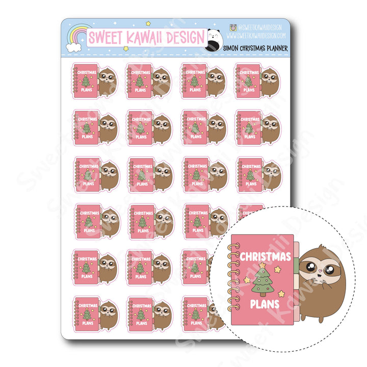 Kawaii Simon Stickers - Christmas Planner