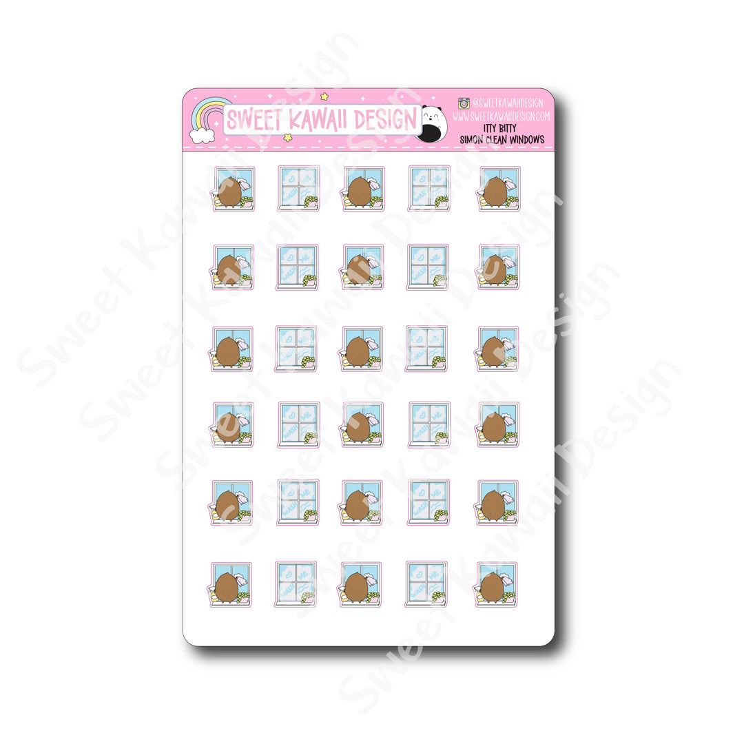 Kawaii Simon Stickers - Clean Windows