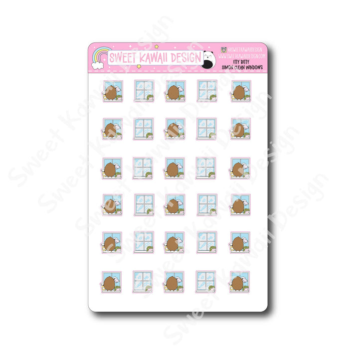 Kawaii Simon Stickers - Clean Windows