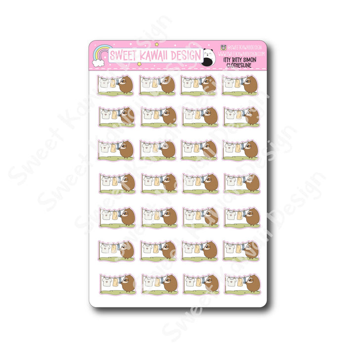 Kawaii Simon Stickers - Clothesline