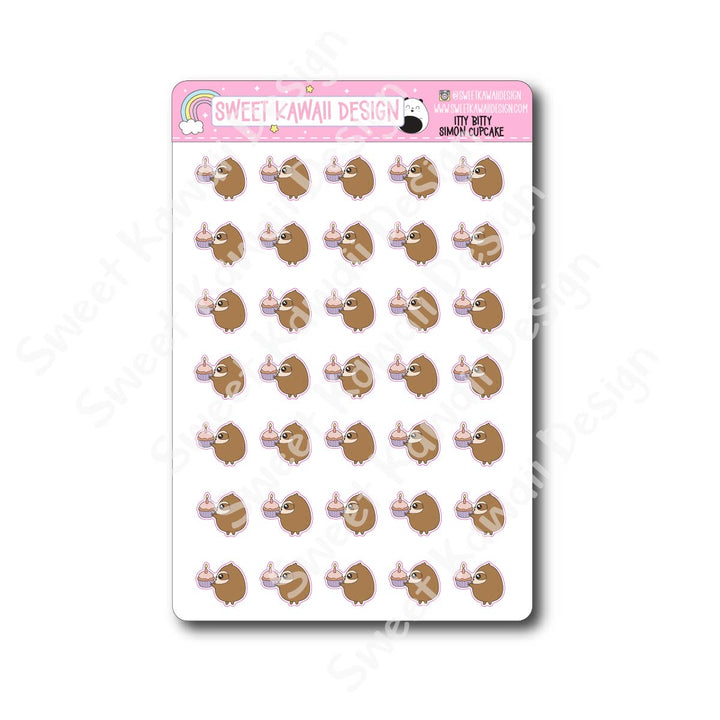 Kawaii Simon Stickers - Cupcake