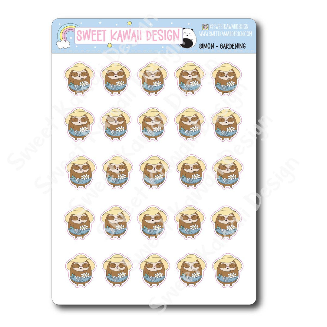 Kawaii Simon Stickers - Gardening