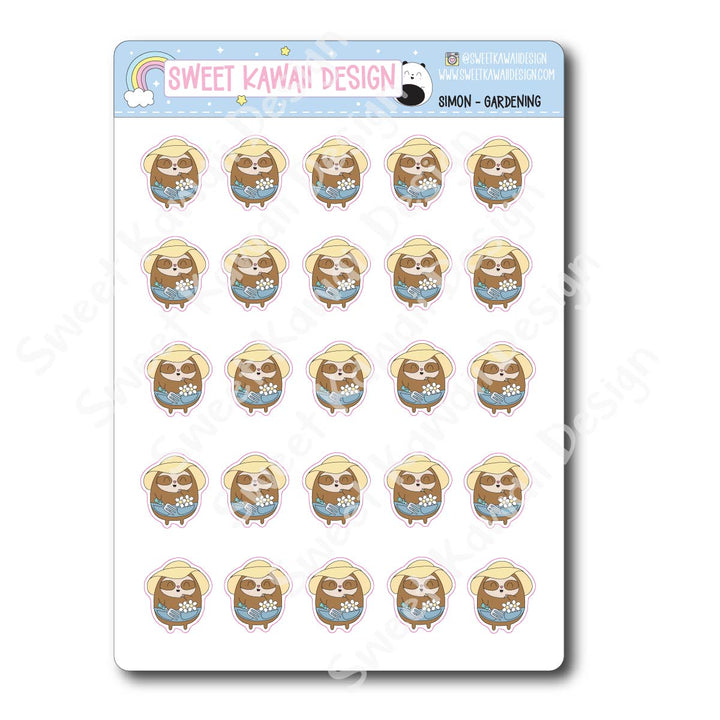 Kawaii Simon Stickers - Gardening