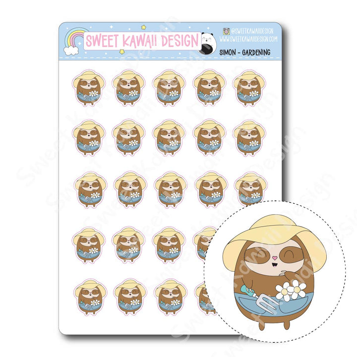 Kawaii Simon Stickers - Gardening