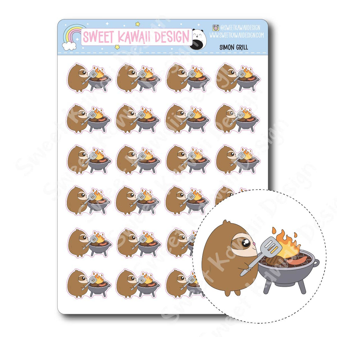 Kawaii Simon Stickers - Grill
